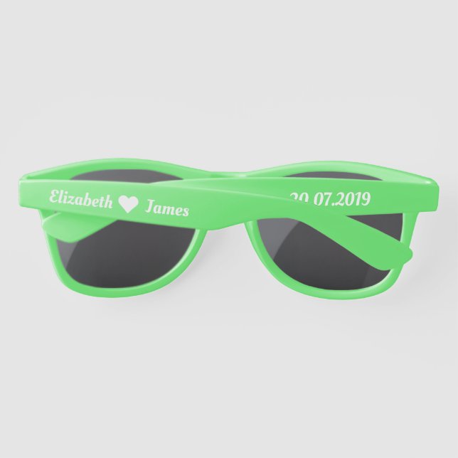 Mint Green Wedding Favour Sunglasses (Back)