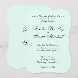 Mint Green Wedding Invitation