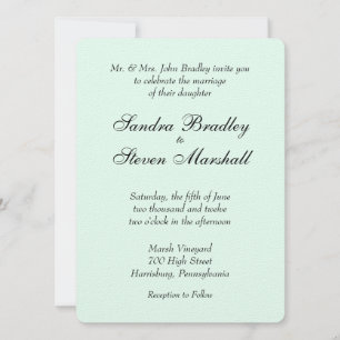 Mint Green Wedding Invitation