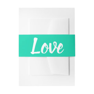 Mint Green Wedding Love Springs Summer Garden Invitation Belly Band