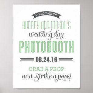 Mint Green Wedding Photo Booth Sign