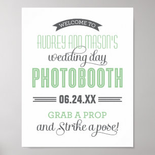 Mint Green Wedding Photo Booth Sign