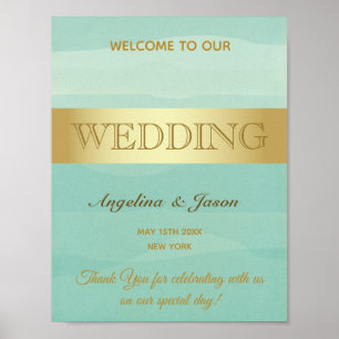 Mint Green Welcome Wedding Poster