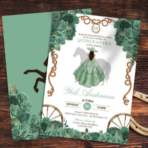Mint Green Western Charra Quinceañera Invitation