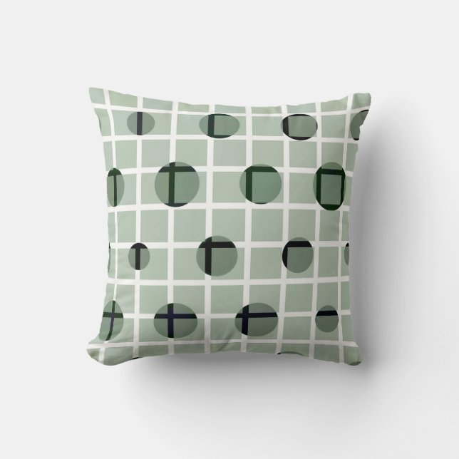 Mint Green White Pattern Bedroom Cushion (Front)