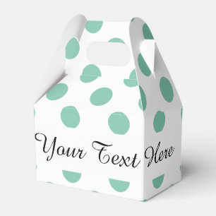 Mint Green White Polka Dots Pattern Favour Box