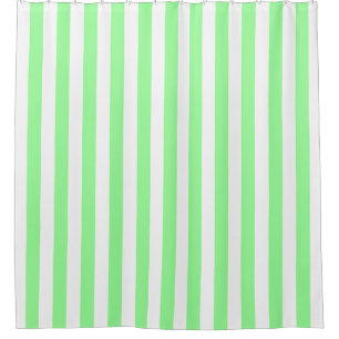 Mint Green White Vertical Stripe NL #0 Shower Curtain