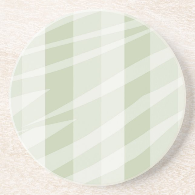 Mint Green White Zebra Stripes Coaster (Front)