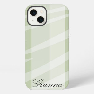 Mint Green White Zebra Stripes iPhone Case