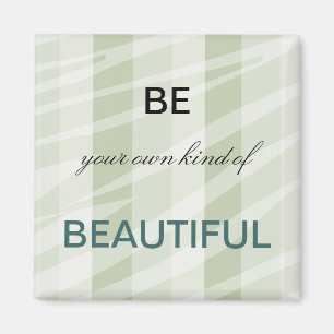 Mint Green White Zebra Stripes Magnet