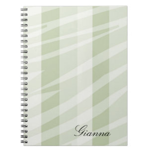 Mint Green White Zebra Stripes Notebook
