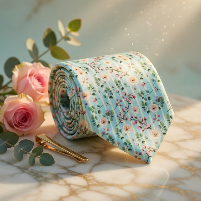 Mint Green Wildflower Tie (Creator Uploaded)