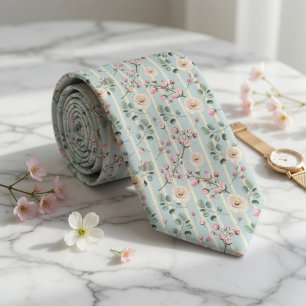 Mint Green Wildflower Tie