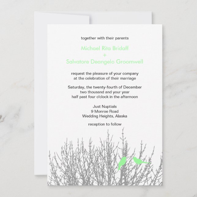 Mint Green Winter Background Weddings DIY Invitati Invitation (Front)