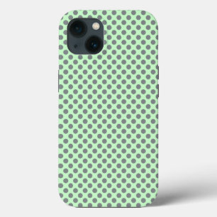 Mint Green with Grey Polka Dots by Shirley Taylor iPhone 13 Case