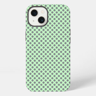 Mint Green with Grey Polka Dots by Shirley Taylor iPhone 13 Case