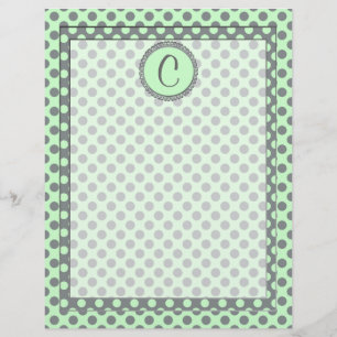 Mint Green with Grey Polka Dots-Monogram STaylor