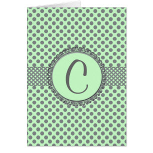 Mint Green With Grey Polka Dots-Monogram STaylor