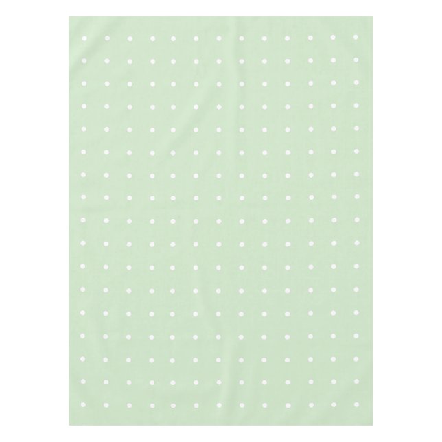 Mint Green With White Polka Dots Tablecloth (Front)