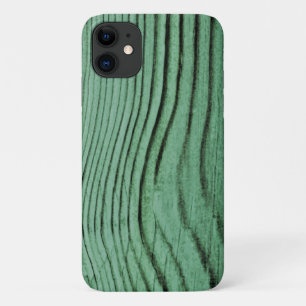 Mint Green Wood Grain Print iPhone 11 Case