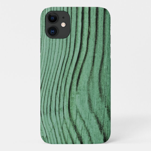 Mint Green Wood Grain Print Case-Mate iPhone Case (Back)