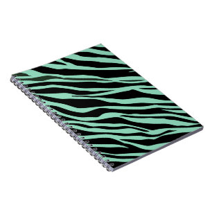Mint Green Zebra Striped Notebook