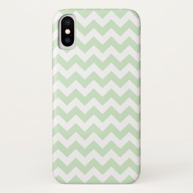 Mint Green Zig Zag Pattern Case-Mate iPhone Case (Back)
