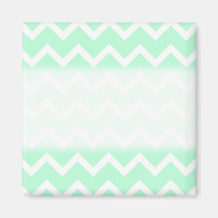 Mint Green Zigzag Chevron Stripes. Magnet