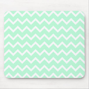 Mint Green Zigzag Chevron Stripes. Mouse Pad