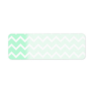 Mint Green Zigzag Chevron Stripes. Return Address Label