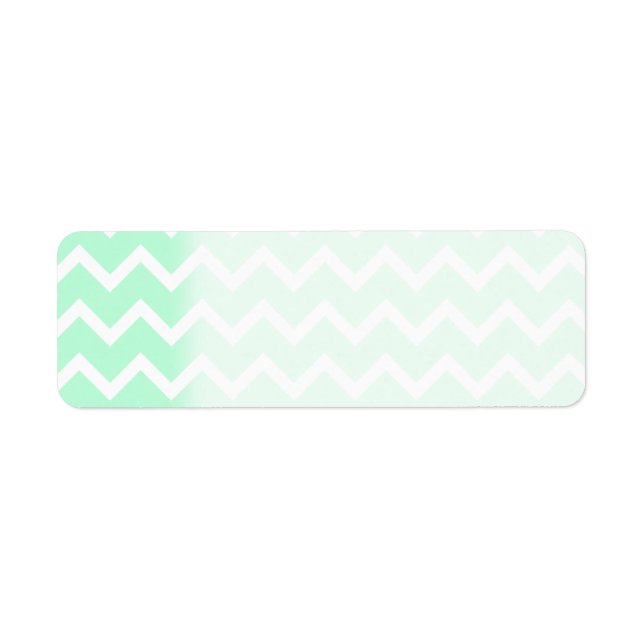 Mint Green Zigzag Chevron Stripes. Return Address Label (Front)