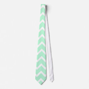 Mint Green Zigzag Chevron Stripes. Tie