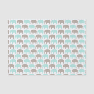 mint-grey baby elephants tissue paper