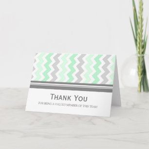 Mint Grey Chevron Employee Appreciation Card