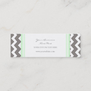 Mint Grey Chevron Retro Business Cards