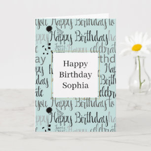 Mint Happy Birthday Card
