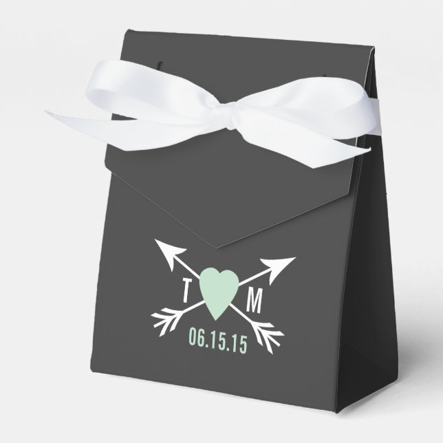 Mint Heart + Arrow Favour Box | Weddings (Front Side)