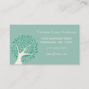 Mint Heart Tree Business Card