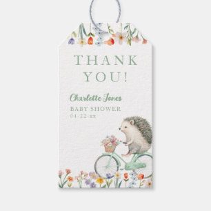Mint Hedgehog Baby Shower Thank You Tag