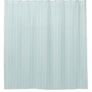 Mint Herringbone shower curtain