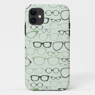 Mint Hipster Glasses iPhone 11 Case