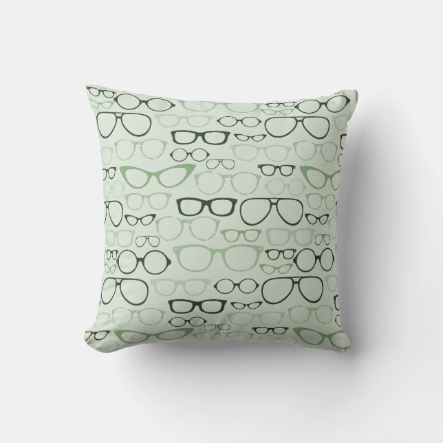Mint Hipster Glasses Cushion (Front)