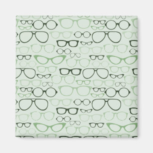 Mint Hipster Glasses Magnet