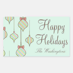 Mint Holiday Ornament Stickers
