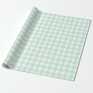 Mint Houndstooth Wrapping Paper