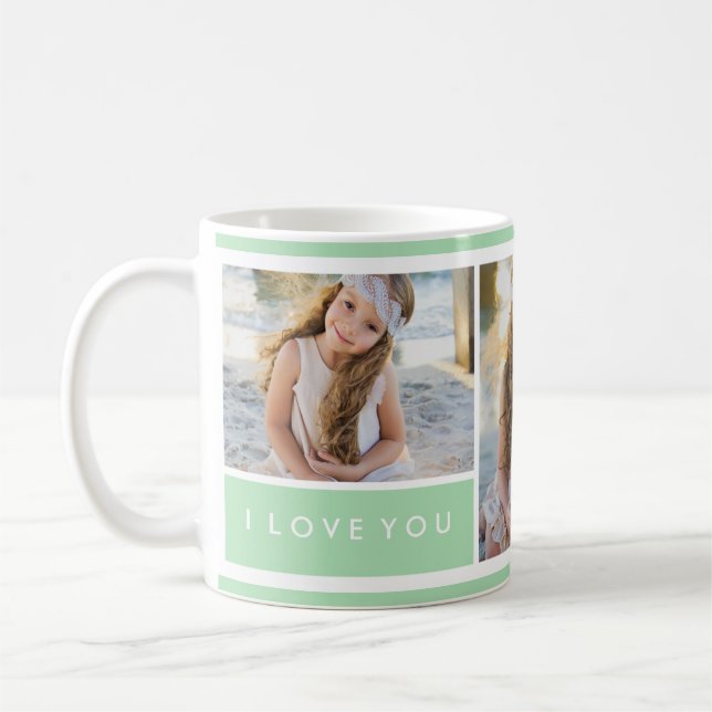 Mint I love You Photo Collage | Mug (Left)
