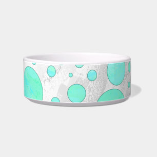 Mint Ice Aqua Blue Polka Dots Bowl