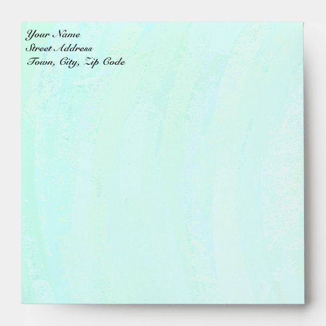 Mint Ice Blue and Black Monogram Envelopes (Front)