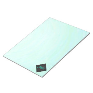 Mint Ice Blue and Black Monogram Notepad