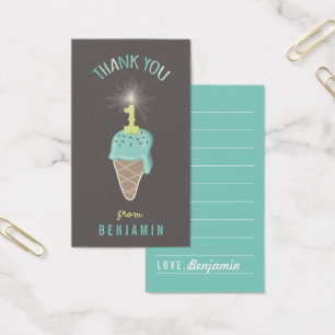 Mint Ice Cream 1st Birthday Thank You DIY Gift Tag